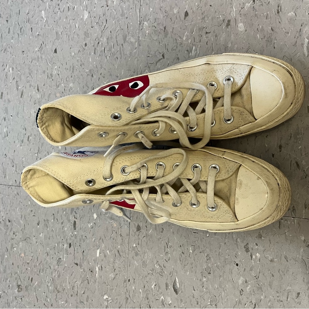 Cream Converse x Play Comme Des Garçons Chuck 70 High-Tops
